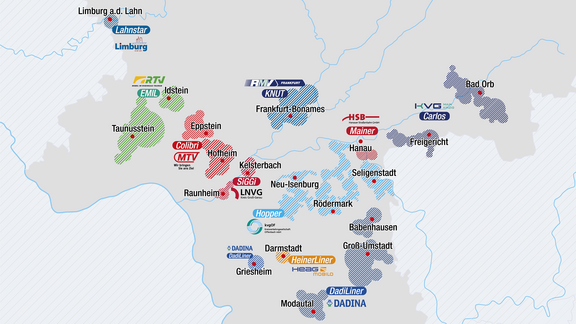 On-Demand Karte Bediengebiete